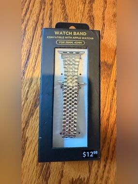 Silver Stainless Link Watch Band for Apple Watch 38mm/40mm